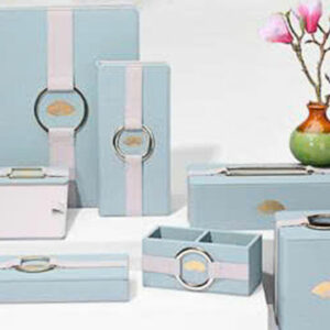 Oriental - Blossoming Flowers and Full Moon series (Material: Light beige and light green with hardware inset)