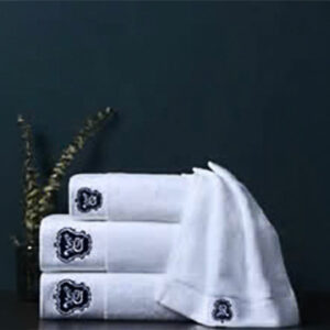 White cotton, with platinum satin  embroidered, 16s/1