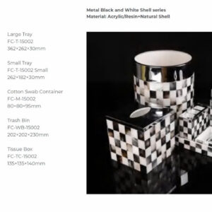 Metal Black and White Shell series Material: Acrylic/Resin+Natural Shell