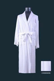 White cotton jersey yin yang check kimono collar