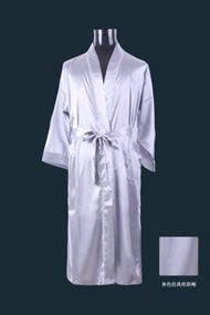 Grey Simulated Silk Kimono Collar